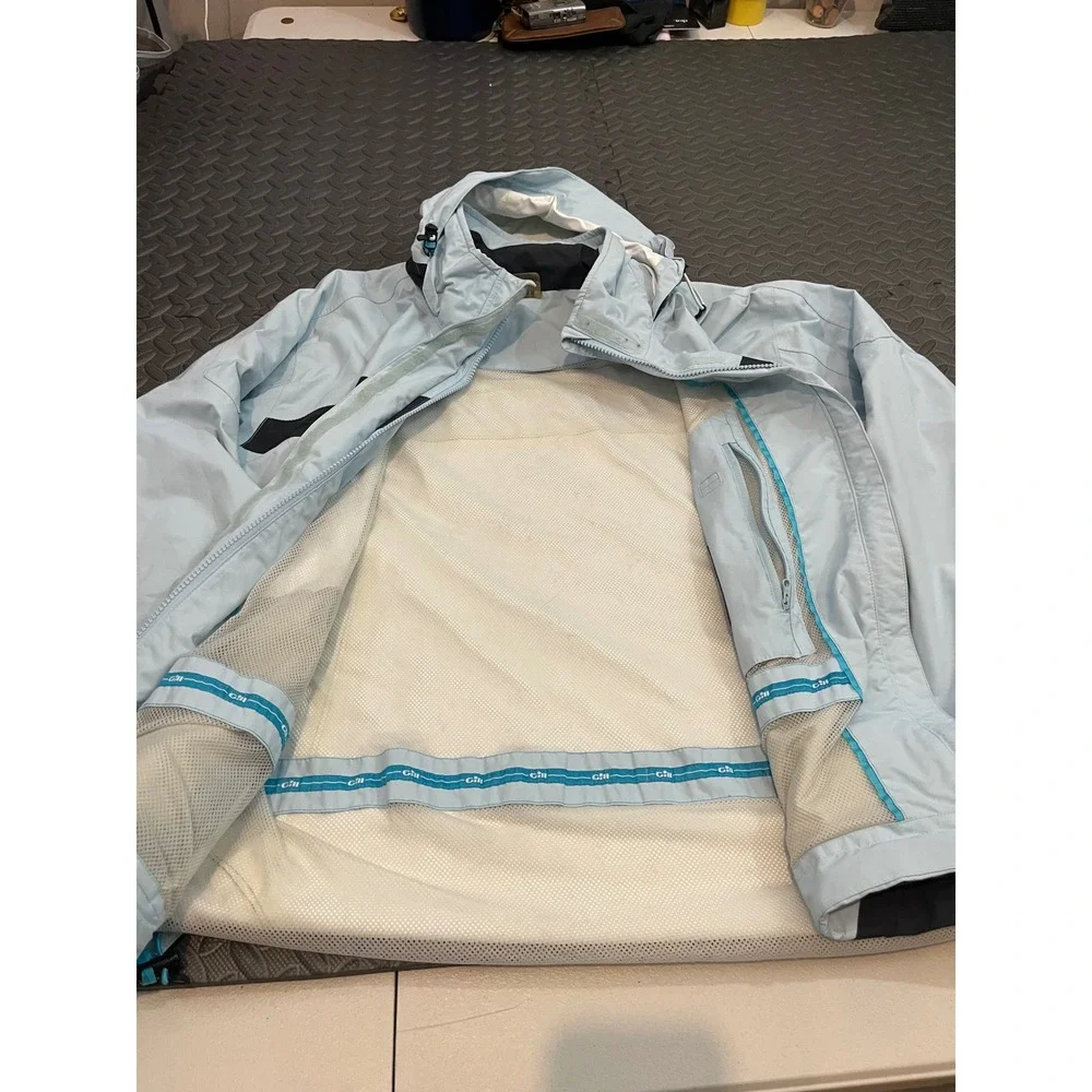 Gill IN3 Inshore Lite Jacket Womens 14 Light Blue Waterproof Breathable Hooded